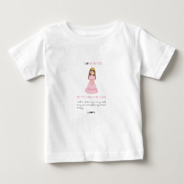 Camiseta De Bebé Soy Hija Del Rey Colorido Niños (Anverso)
