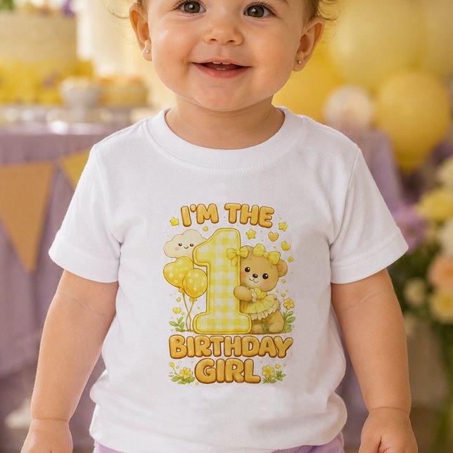 Camiseta de bebé soy la cumpleañera | Tema Amarill (Subido por el creador)