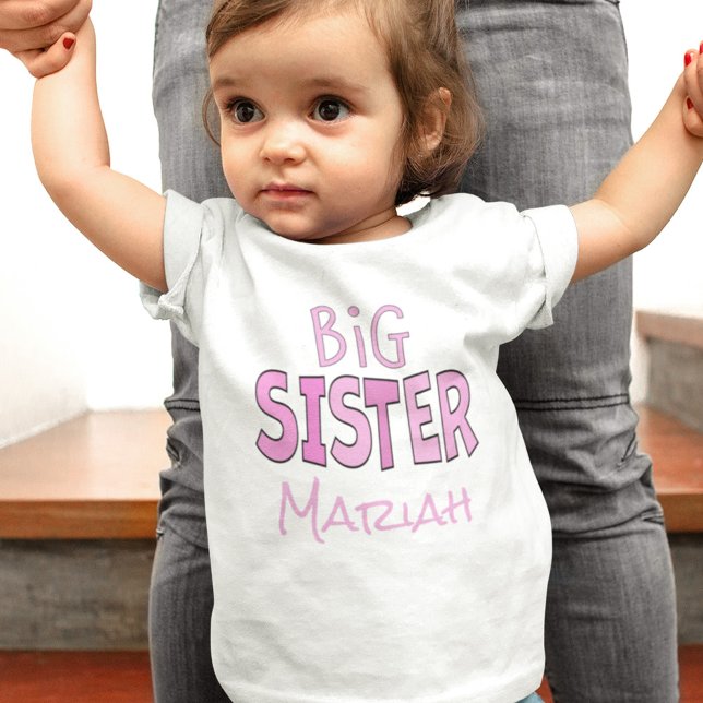 Camiseta De Bebé Soy la gran hermana Rosa Cute Moderno trendy (Subido por el creador)