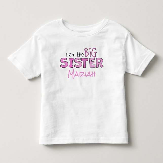 Camiseta De Bebé Soy la gran hermana Whimsical Rosa Cute Moderno (Anverso)
