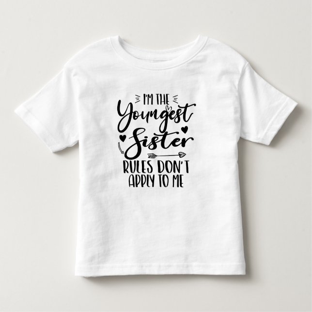 Camiseta De Bebé Soy la hermana más joven, cumpleaños, hermanita di (Anverso)