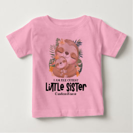 Camiseta De Bebé Soy la Hermana Más Linda Perezosos Lindos Personal