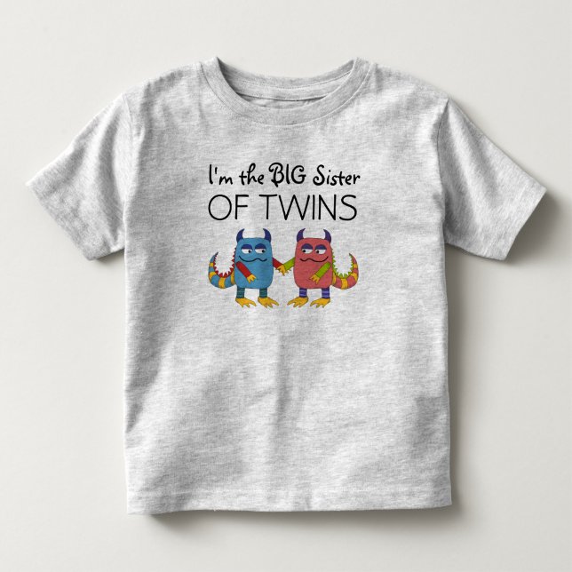 Camiseta De Bebé Soy la hermana mayor de los gemelos (Anverso)