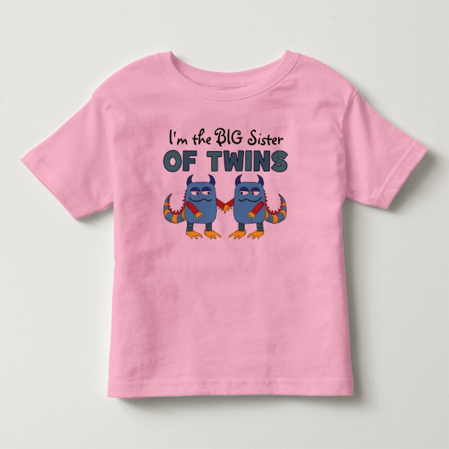 Camiseta De Bebé Soy la hermana mayor de los gemelos (Anverso)