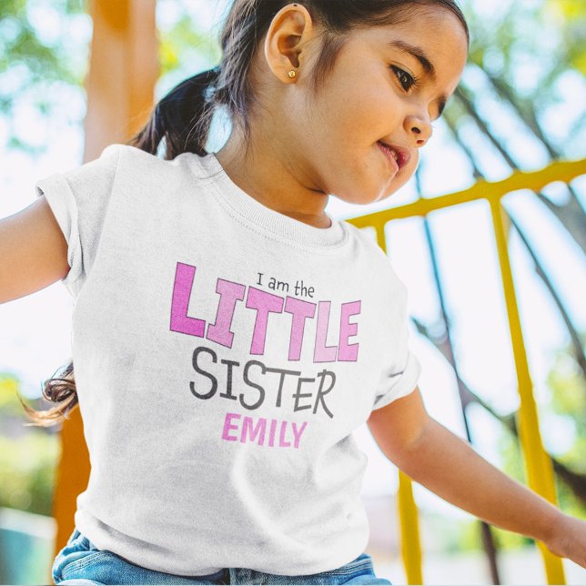 Camiseta De Bebé Soy la Hermana Pequeña Cuta Moderna Whimsical (Subido por el creador)