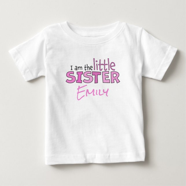 Camiseta De Bebé Soy la hermana pequeña y sincera cometa rosa moder (Anverso)
