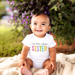 Camiseta De Bebé Soy la hermanita Chica colorida moderna