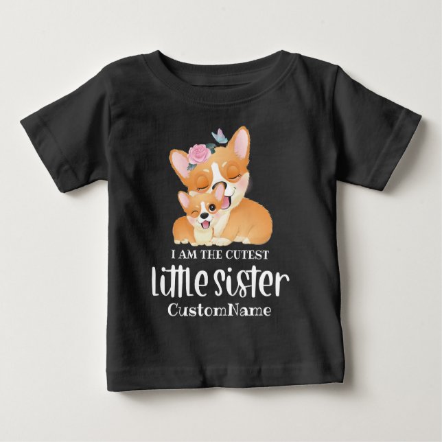 Camiseta De Bebé Soy la hermanita más guapa de los perros corgi (Anverso)