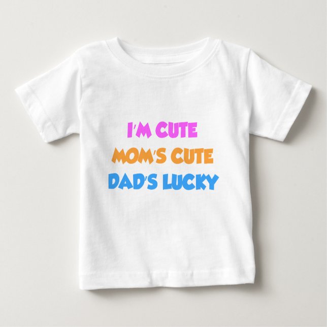 Camiseta De Bebé Soy la suerte de un papá dulce de mamá (Anverso)