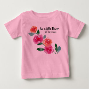 Camiseta De Bebé Soy pequeños rosas del St. Teresa de la flor