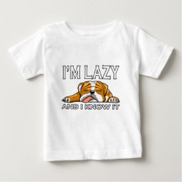 Camiseta De Bebé Soy Perezoso y Lo Sé Bulldog Inglés