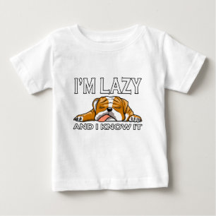 Camiseta De Bebé Soy Perezoso y Lo Sé Bulldog Inglés