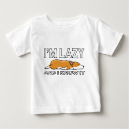 Camiseta De Bebé Soy Perezoso y Lo Sé Perro Corgi Divertido Durmien