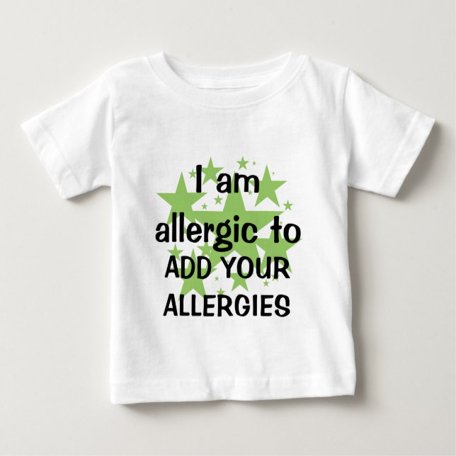 Camiseta De Bebé Soy - personalizar alérgico con la alergia del (Anverso)