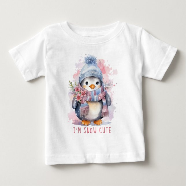 Camiseta De Bebé Soy Pingüino de Vacaciones de Invierno de Nieve Cu (Anverso)