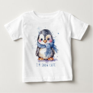 Camiseta De Bebé Soy Snow Cute Acuarela Invierno Vacaciones Pingüin