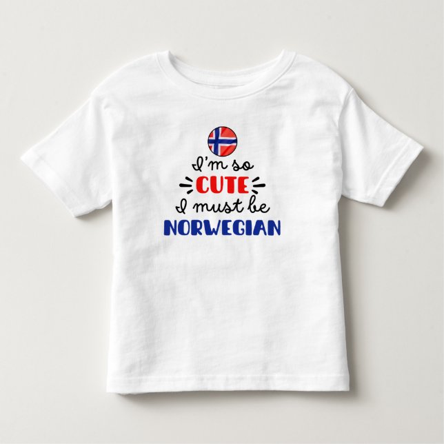 Camiseta De Bebé Soy tan lindo que debo ser noruego (Anverso)