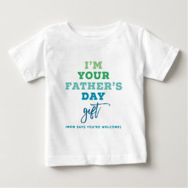 Camiseta De Bebé Soy Tu Regalo Del Día Del Padre Tipografía Azul Di