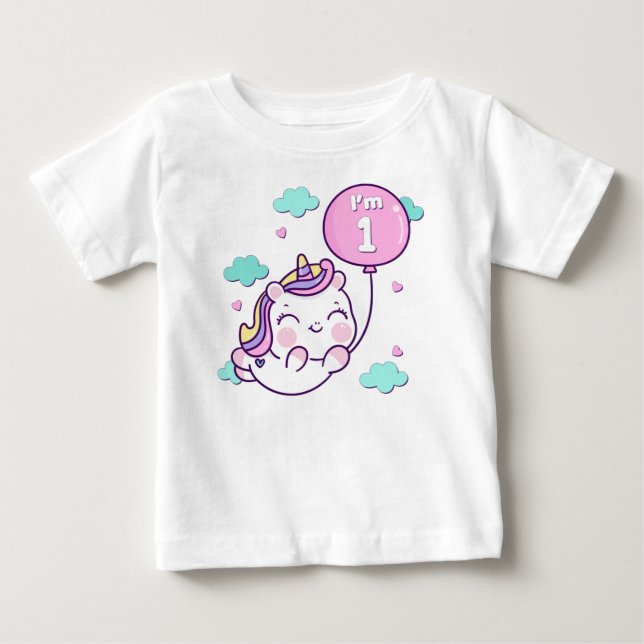 Camiseta De Bebé Soy un globo unicornio (Anverso)