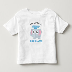 Camiseta De Bebé Soy un graduado de Pre-K, lindo elefante graduado
