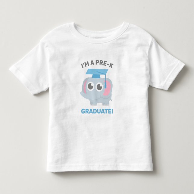 Camiseta De Bebé Soy un graduado preuniversitario, un elefante educ (Anverso)