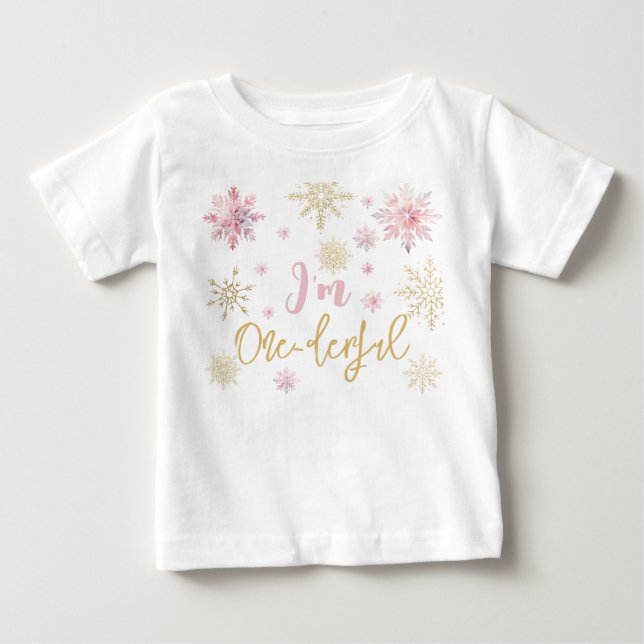 Camiseta De Bebé Soy un maravilloso copo de nieve de primer cumplea (Anverso)