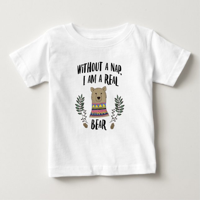 Camiseta De Bebé Soy un oso sin mi siesta (Anverso)