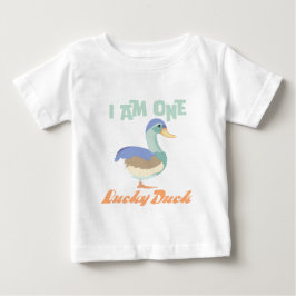 Camiseta De Bebé Soy un pato afortunado primer cumpleaños Pastel