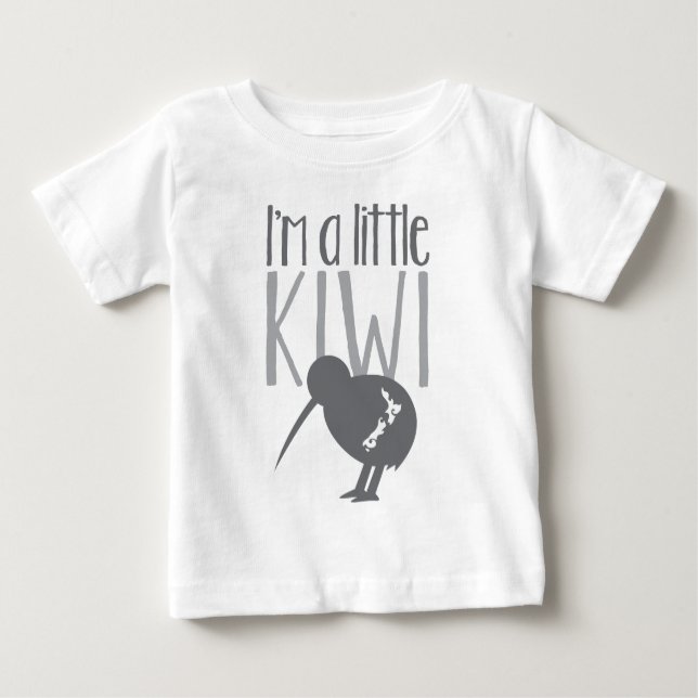 Camiseta De Bebé Soy un pequeño kiwi con el pájaro lindo de Nueva (Anverso)