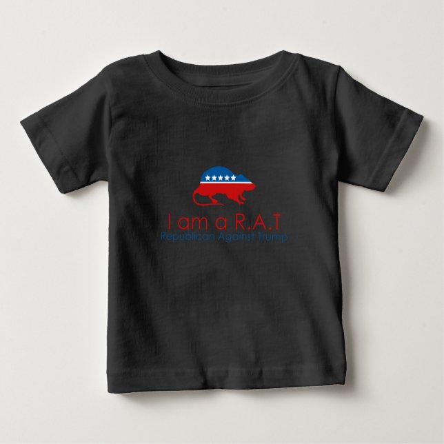 Camiseta De Bebé Soy un R.A.T.: Republicano contra Trump (Anverso)