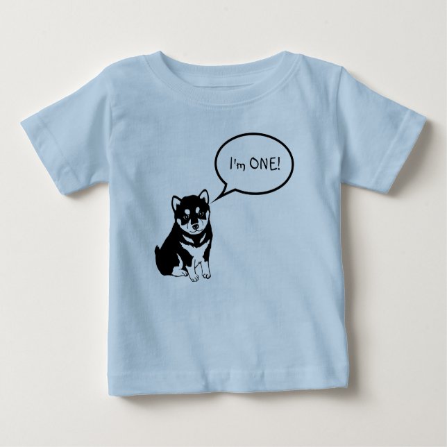 Camiseta De Bebé Soy una burbuja de discursos de perro 2 camisas az (Anverso)