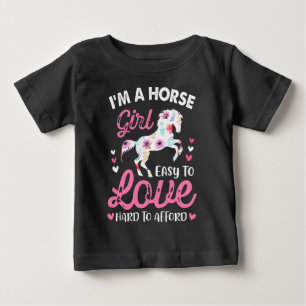 Camiseta De Bebé Soy una chica de caballos Fácil de amar Difícil de