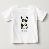 Soy uno, primer cumpleaños, panda linda del bebé