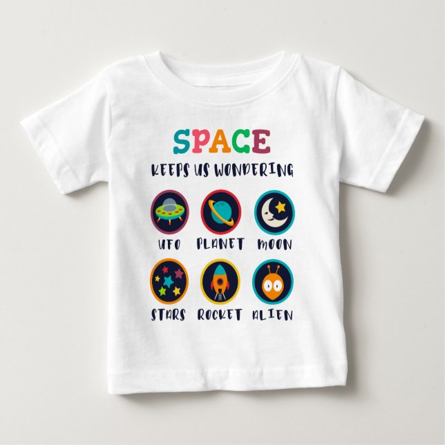 Camiseta De Bebé Space keeps us wondering (Anverso)