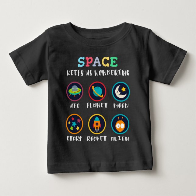 Camiseta De Bebé Space keeps us wondering (Anverso)