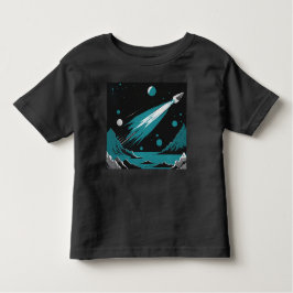 Camiseta De Bebé Space Rocket – Grey & Blue Toddler T-Shirt