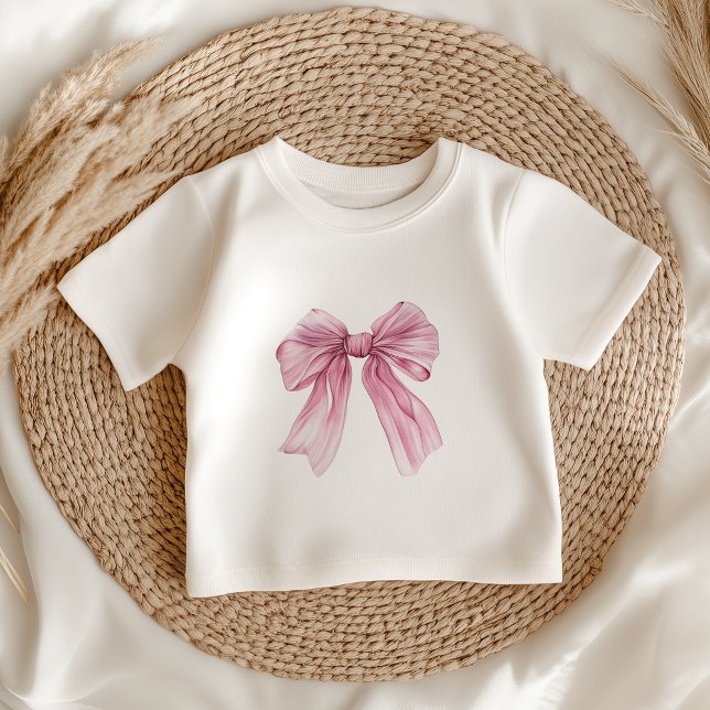 Camiseta De Bebé Sparkle Pink Coquette Bow 1 (Subido por el creador)