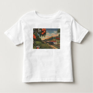 Camiseta De Bebé Special anaranjado del flor del tren