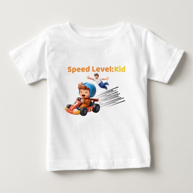 Camiseta De Bebé Speed Level: Kid (Anverso)