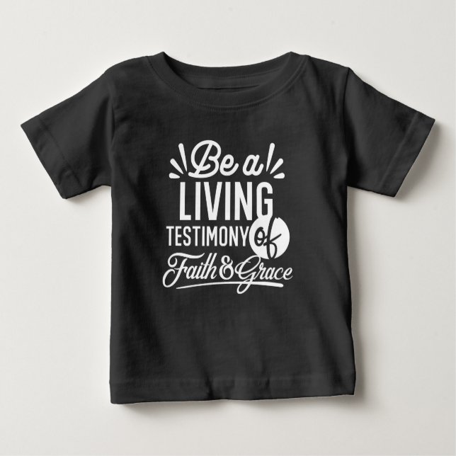 Camiseta De Bebé Spiritual Living Testimony Faith and Grace Quote (Anverso)