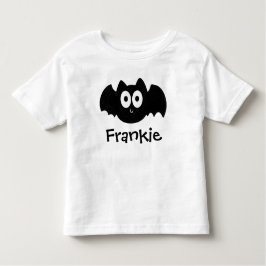 Camiseta De Bebé Spooky Black Bat Halloween Nombre personalizado