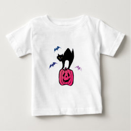 Camiseta De Bebé Spooky Cat Halloween Pumpkin Pop Art