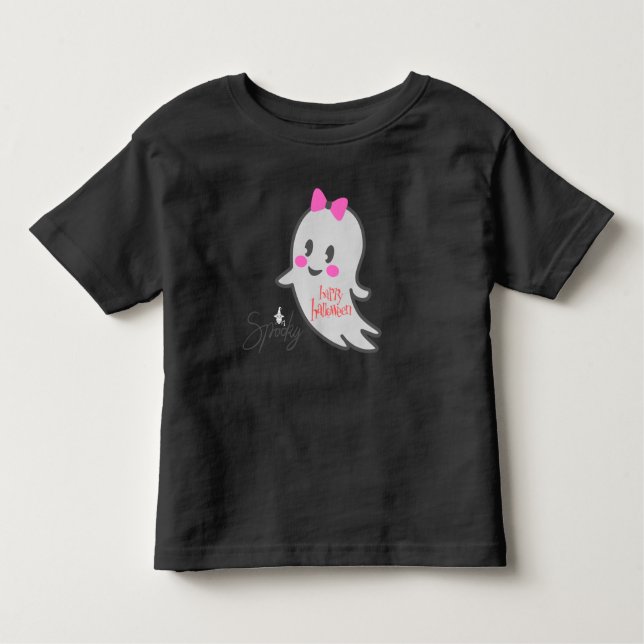 Camiseta De Bebé Spooky Happy Halloween Black (Anverso)