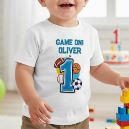 Camiseta De Bebé Sports Balls Rookie of the Year First Birthday