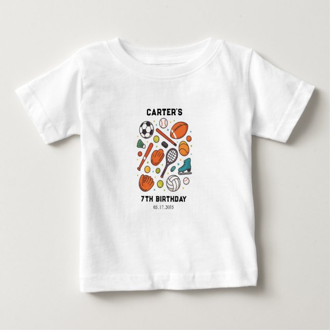 Camiseta De Bebé Sports Game Time All-Star Birthday | Kids Sport (Anverso)
