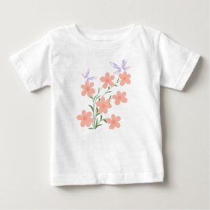 Camiseta De Bebé Spray de flor de melocotón vectorial plano minimal