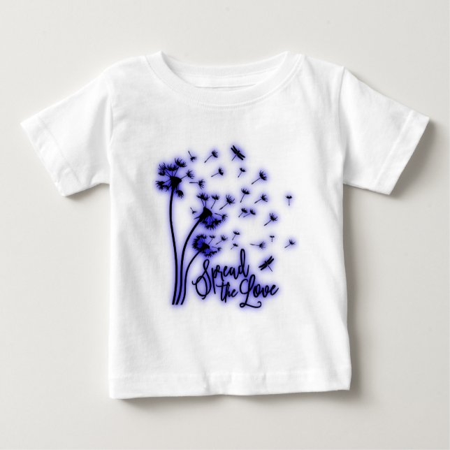 Camiseta De Bebé Spread The Love Dandelions and Dragonflies (Anverso)