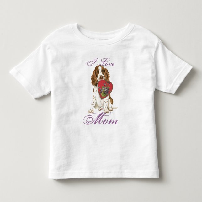 Camiseta De Bebé Springer Spaniel Heart Mom (Anverso)