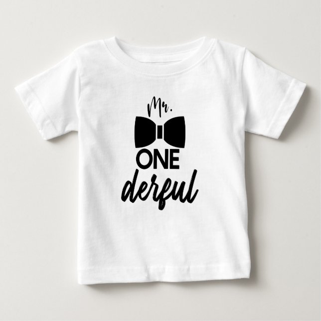 Camiseta De Bebé Sr. ONEmaravilloso primer cumpleaños (Anverso)