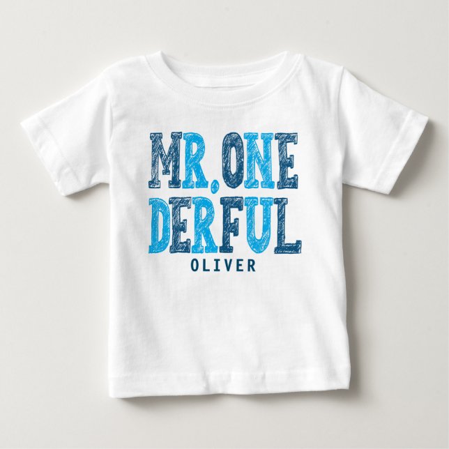 Camiseta De Bebé Sr. Onemaravilloso Primer Cumpleaños Baby Bodysuit (Anverso)